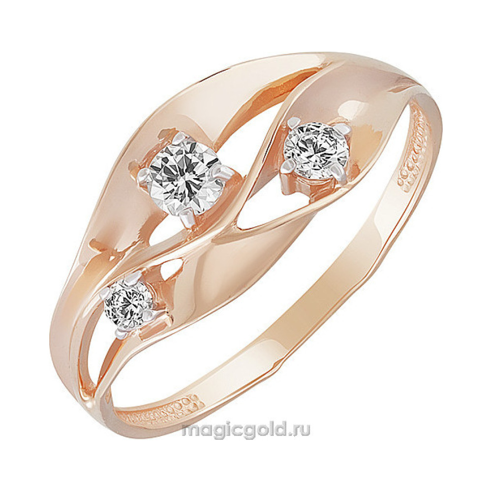 Золотое кольцо с фианитом № 159673