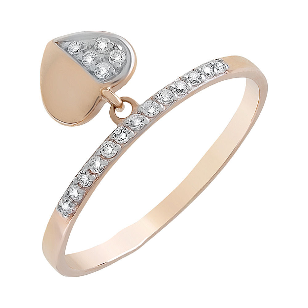 Золотое кольцо с фианитами № 126674