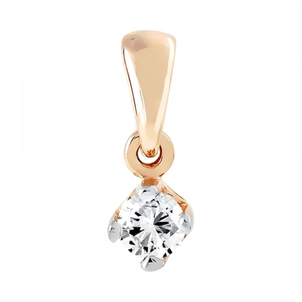 Золотая подвеска с бриллиантом № 85324