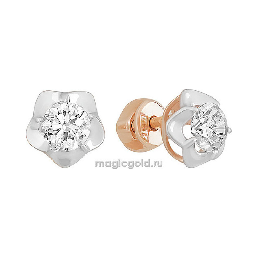 Пуссеты с фианитом № 155661