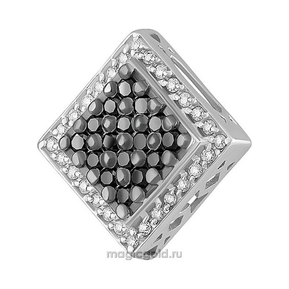 Золотая подвеска с черным и белым бриллиантом № 155591