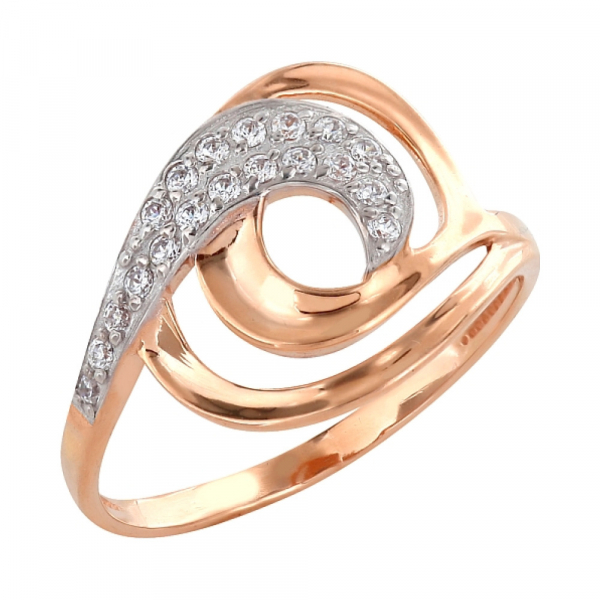 Золотое кольцо с фианитами № 101556