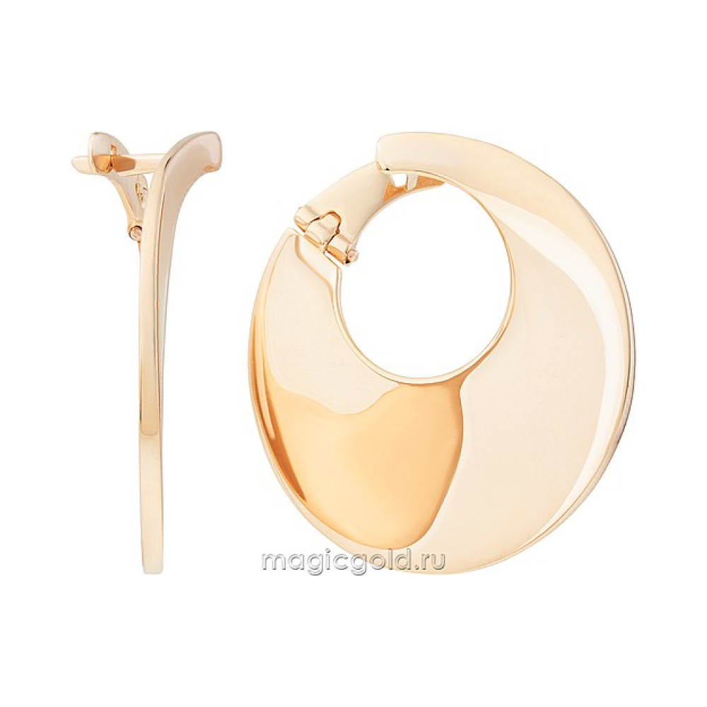 Золотые серьги без камня № 173357