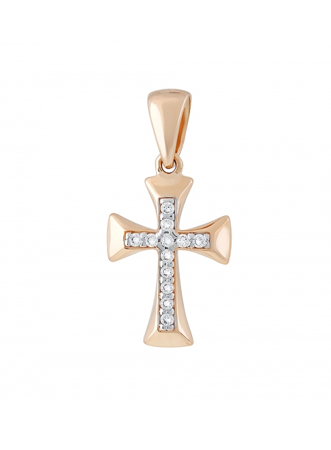 Золотая подвеска с фианитом № 129498