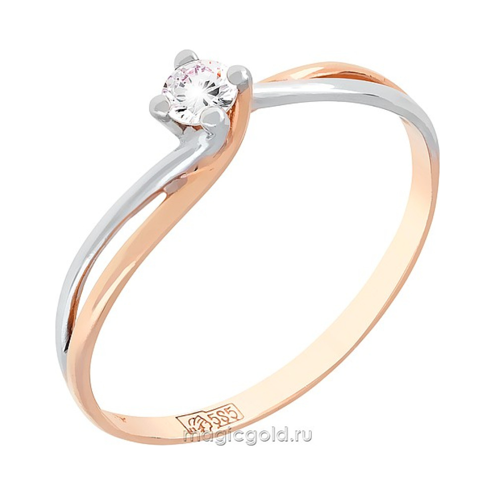 Золотое кольцо с бриллиантом № 111311