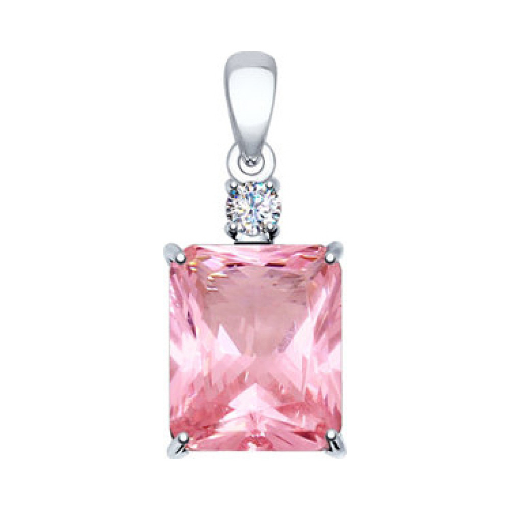 Серебряная подвеска с наноситаллом и фианитом № 161733