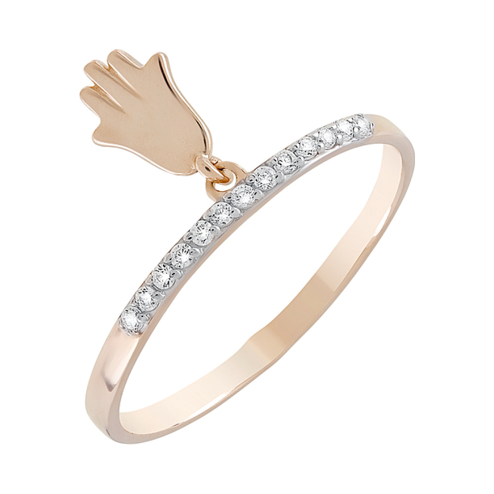 Золотое кольцо с фианитами № 126672