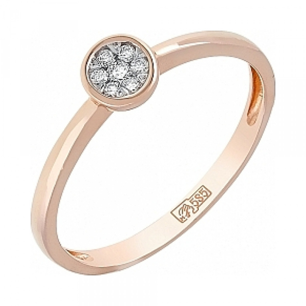 Золотое кольцо с бриллиантом № 114513