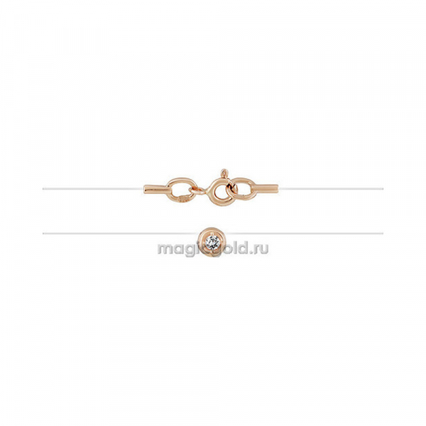 Золотое колье с фианитом № 140182