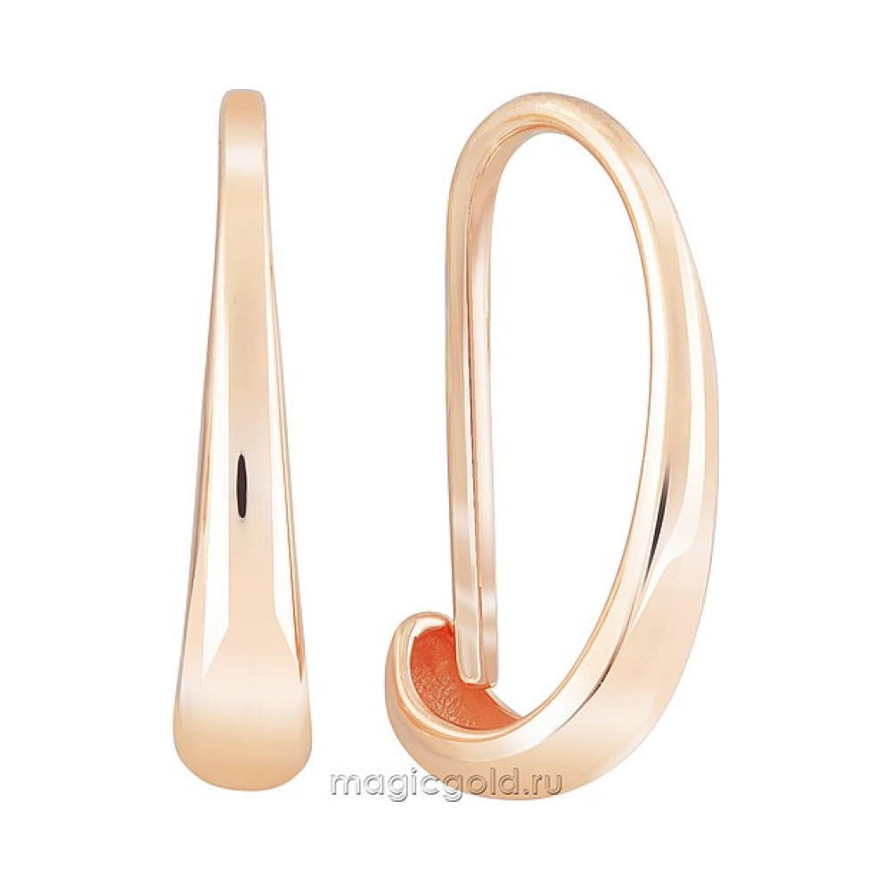 Золотые серьги без камня № 172111
