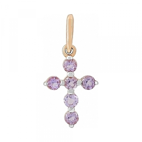 Золотая подвеска с аметистом № 114846