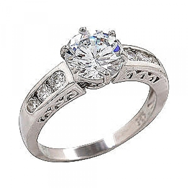 Серебряное кольцо с фианитом № 68597