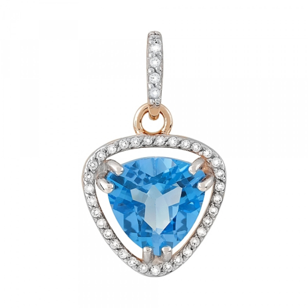 Золотая подвеска с топазом и фианитом № 120034