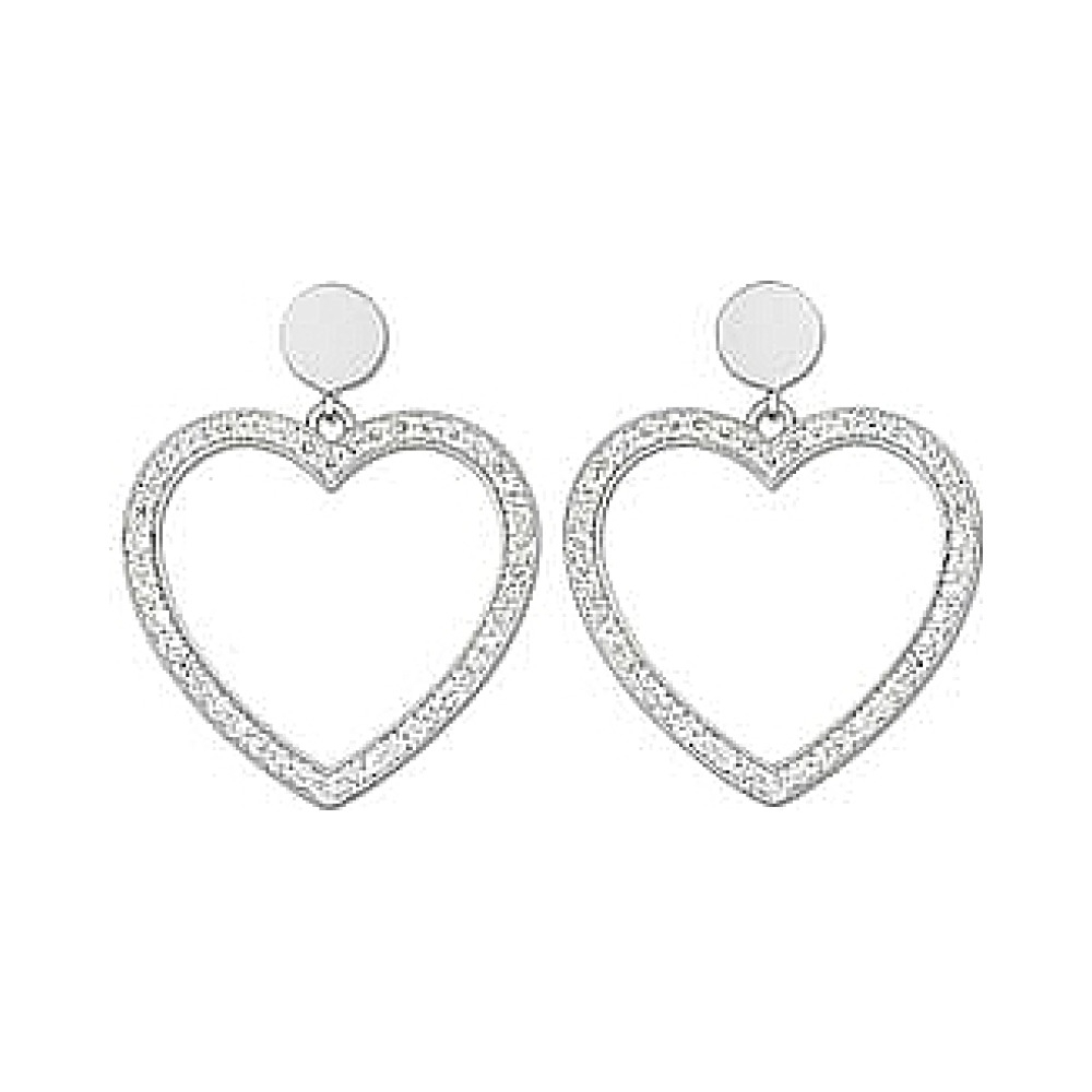 Серебряные серьги с фианитом № 27273