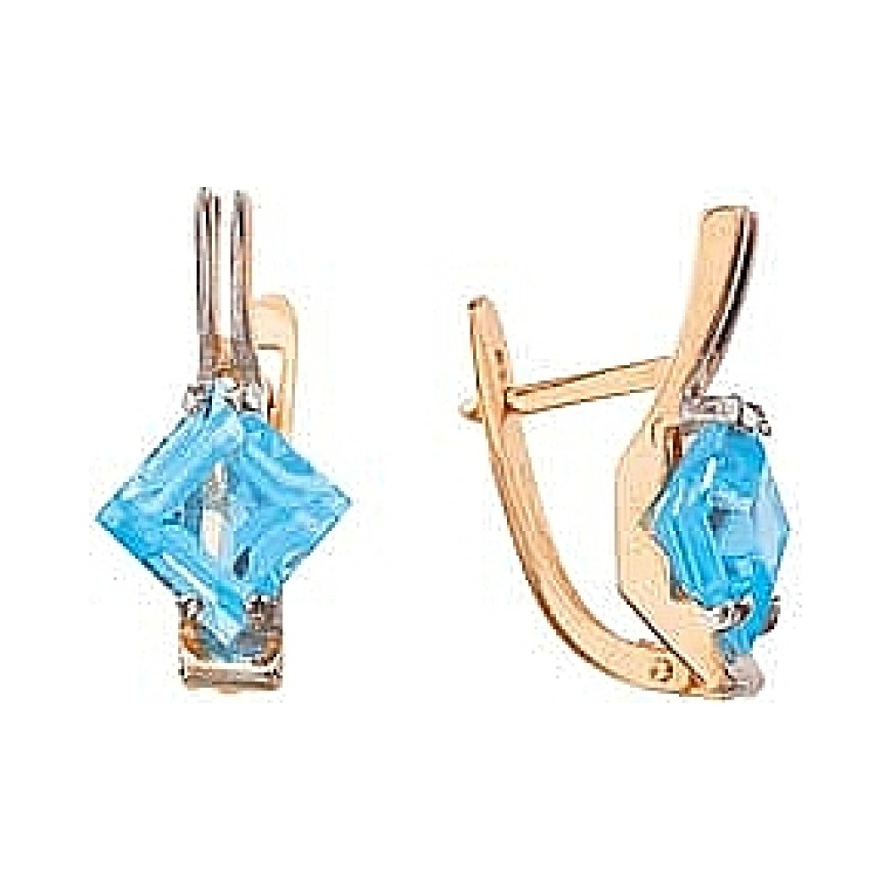 Золотые серьги с топазом № 4731