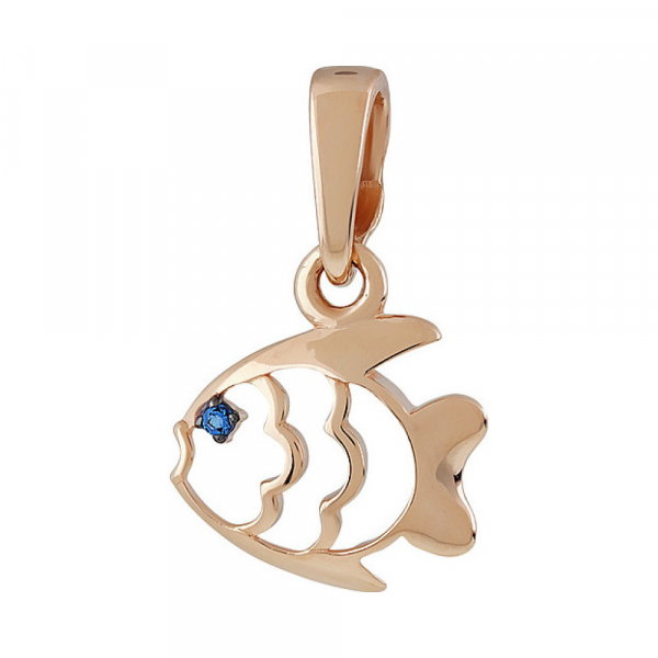 Золотая подвеска с фианитом № 137319