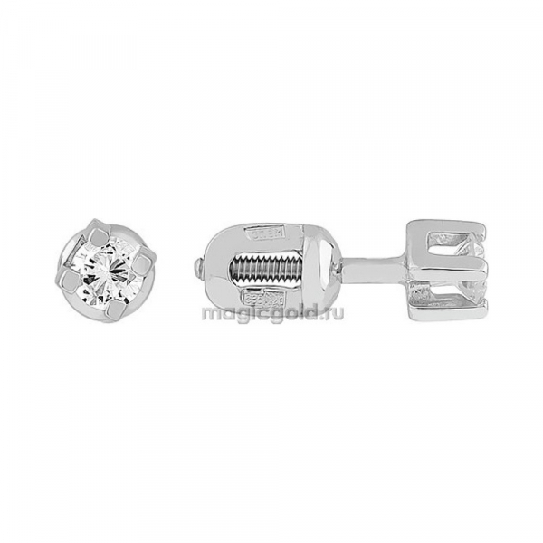 Пуссеты с бриллиантом № 140733