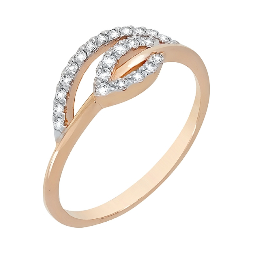 Золотое кольцо с фианитом № 75468