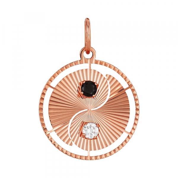 Золотая подвеска с алмазкой и фианитом № 97397