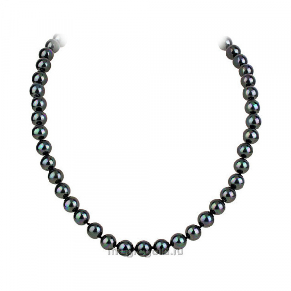 Серебряное колье с перламутровым жемчугом  № 141025