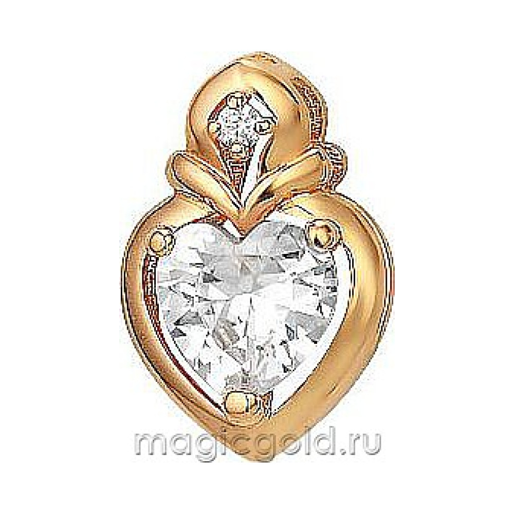 Золотая подвеска с фианитом № 174168