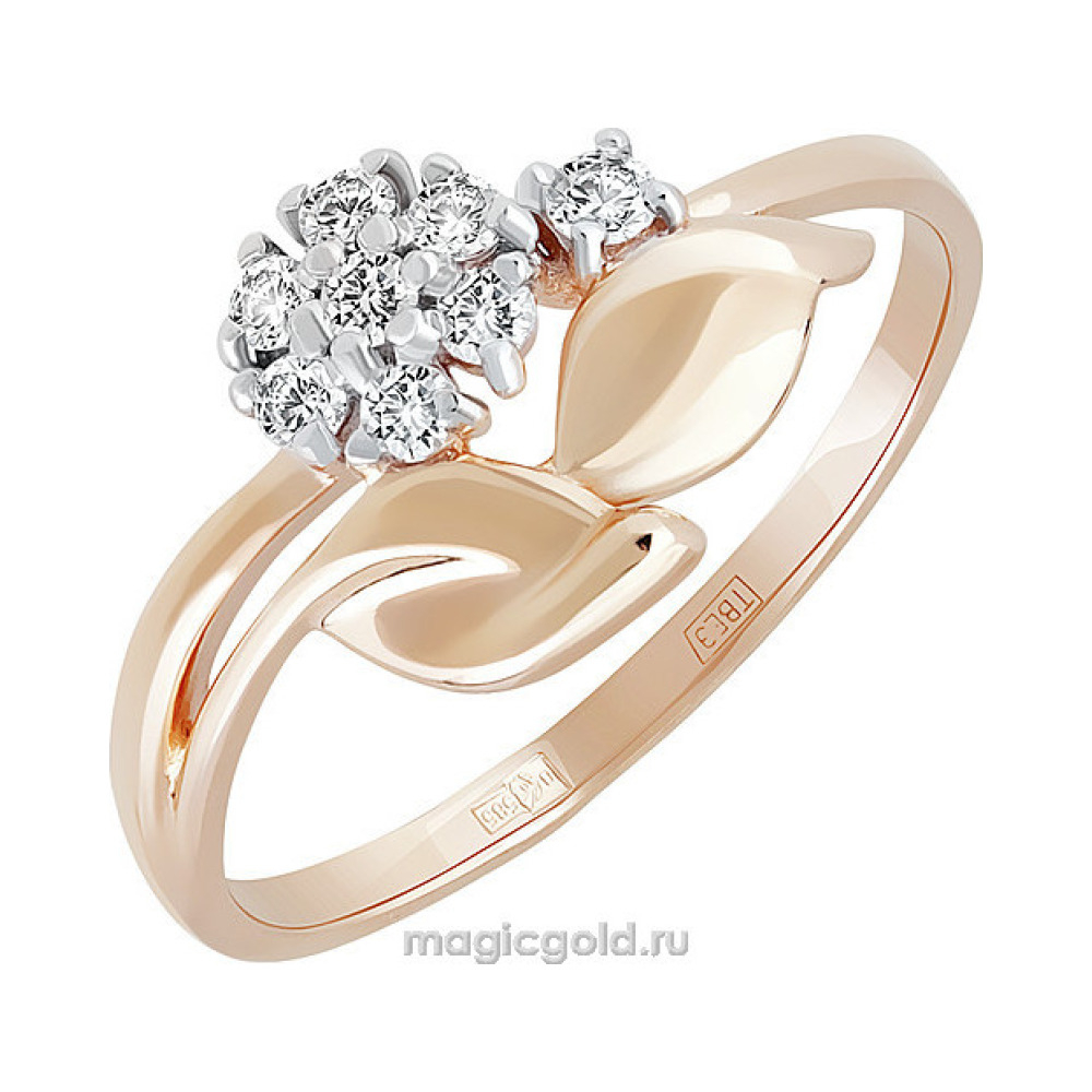 Золотое кольцо с фианитом № 155825