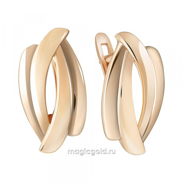 Золотые серьги без камня № 173399