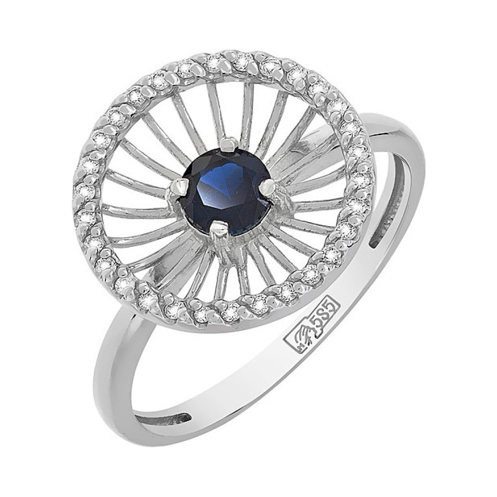 Золотое кольцо с топазом и фианитом № 117380