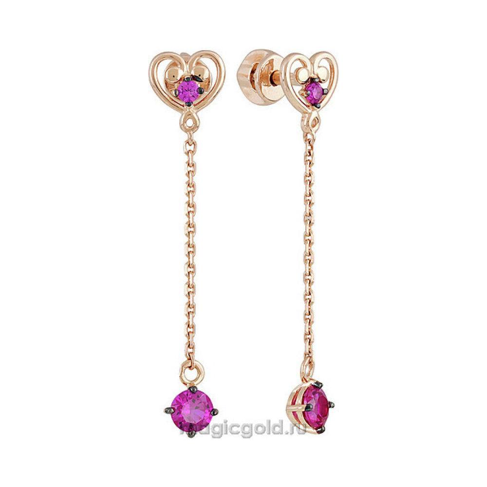 Пуссеты с фианитом № 140451