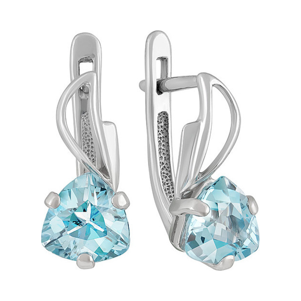 Серебряные серьги с топазом № 130271