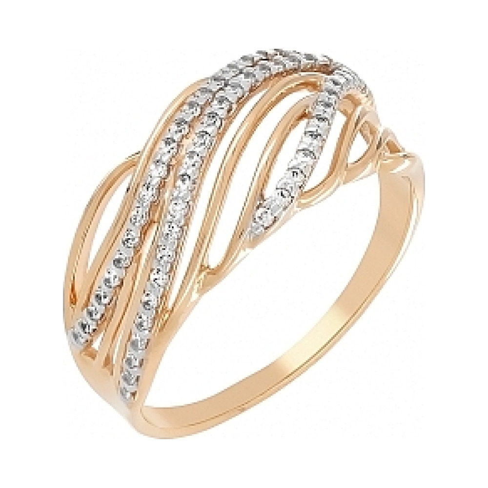 Золотое кольцо с фианитом № 109405