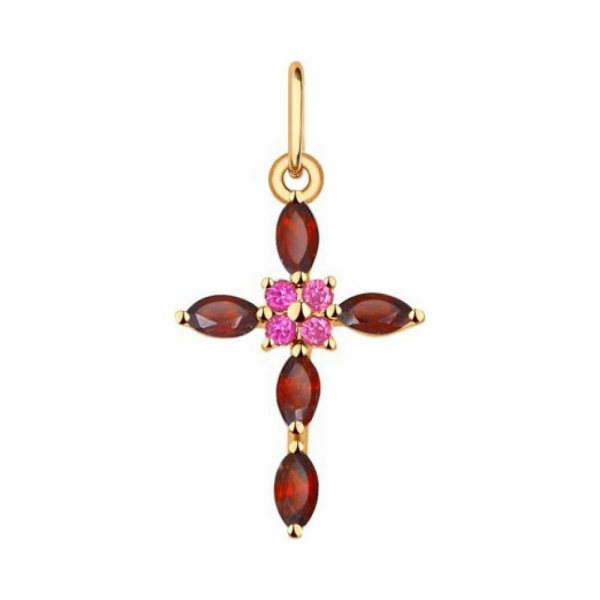 Золотая подвеска с полудраг вставками № 156730