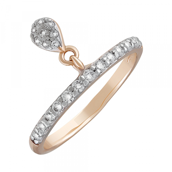 Золотое кольцо с фианитами № 127395