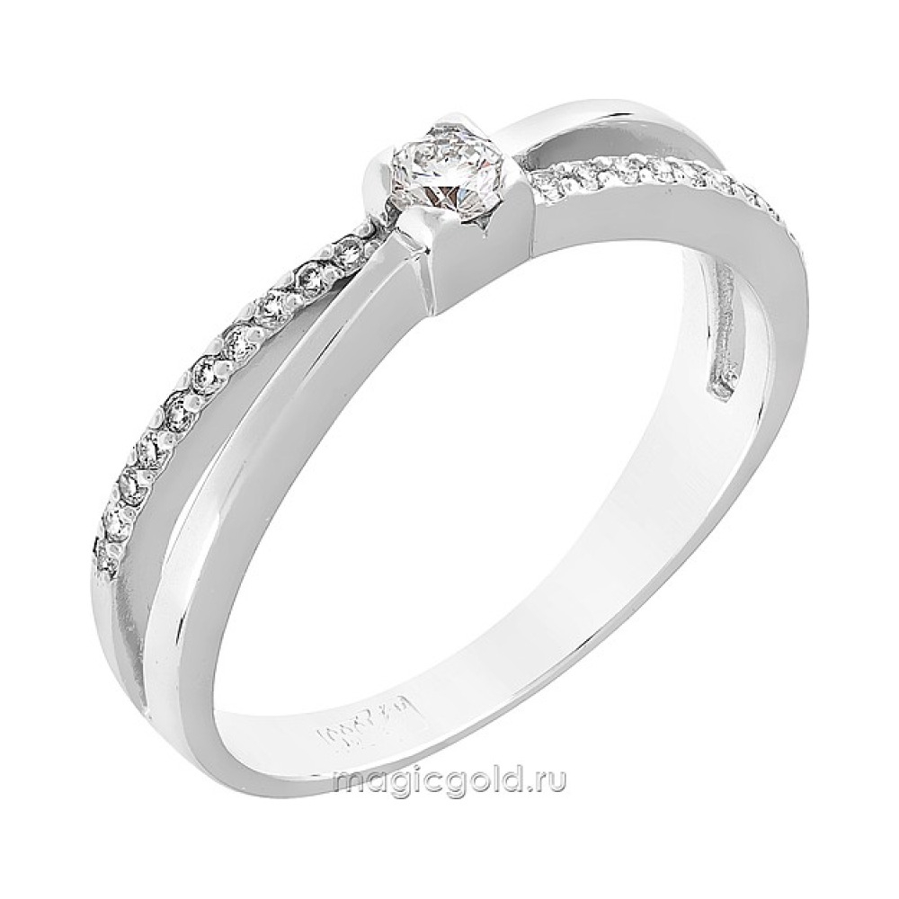 Золотое кольцо с бриллиантом № 78491