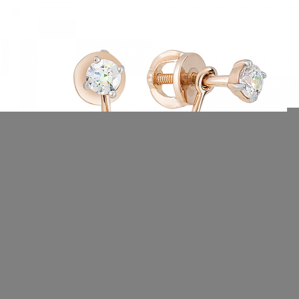 Золотые серьги с кристаллами swarovski и фианитами № 129254