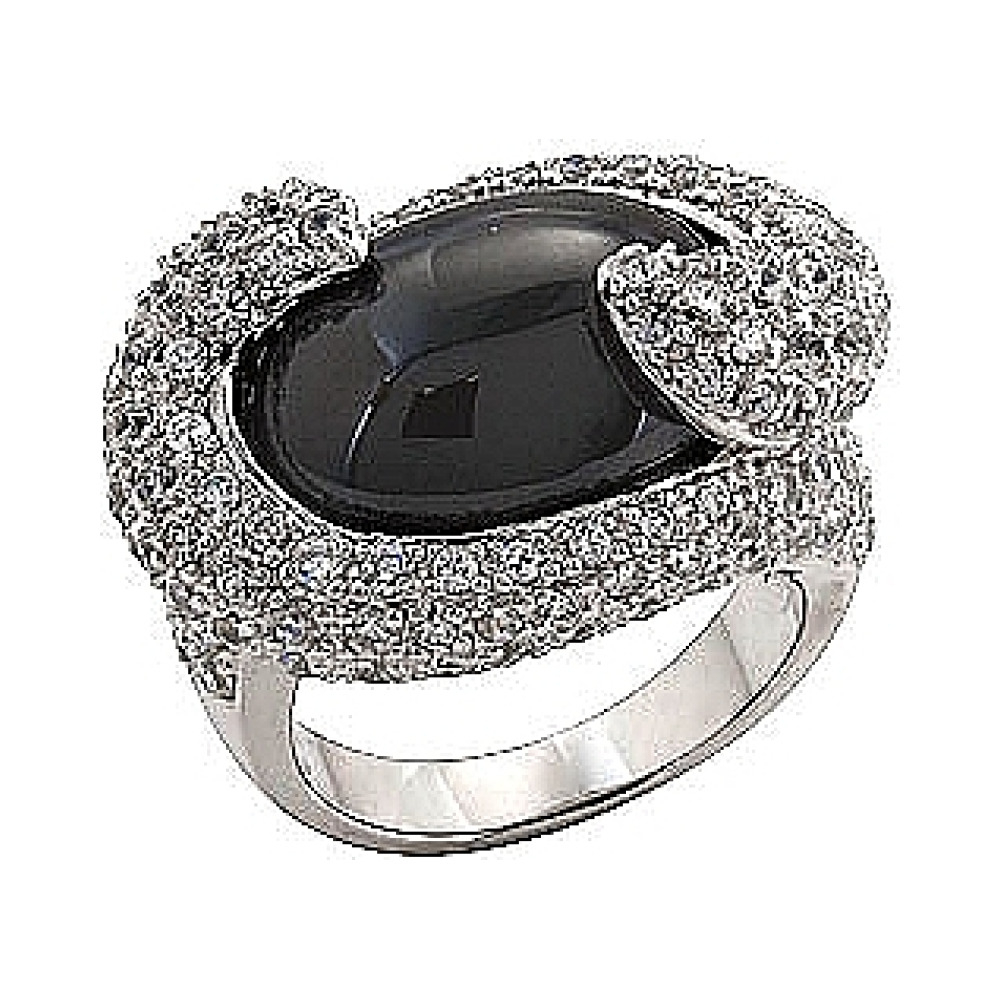 Серебряное кольцо с фианитом № 70773