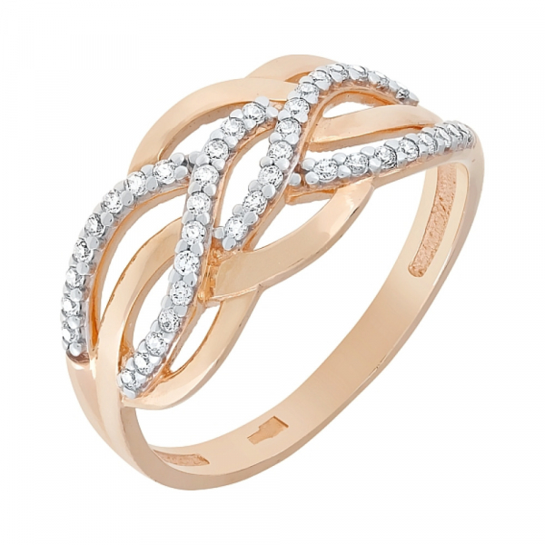 Золотое кольцо с фианитом № 73022