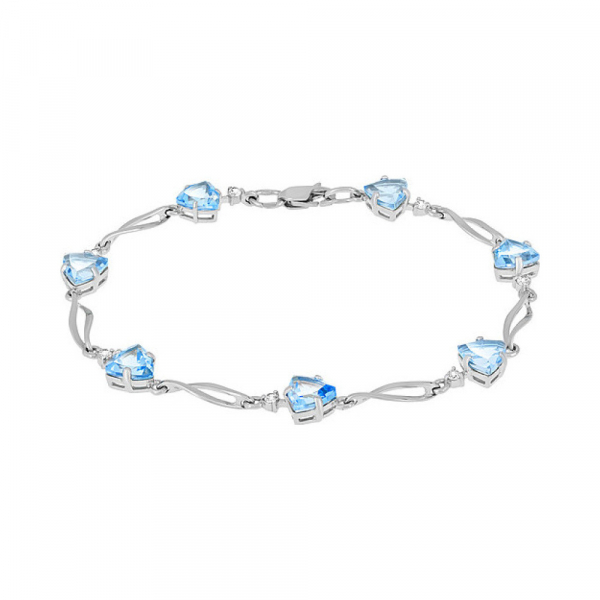 Серебряный браслет с топазом и фианитом № 133905