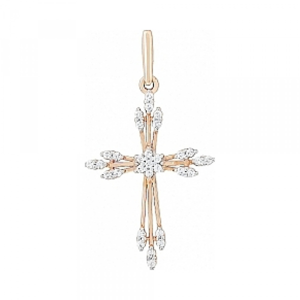 Золотая подвеска с фианитами № 102355