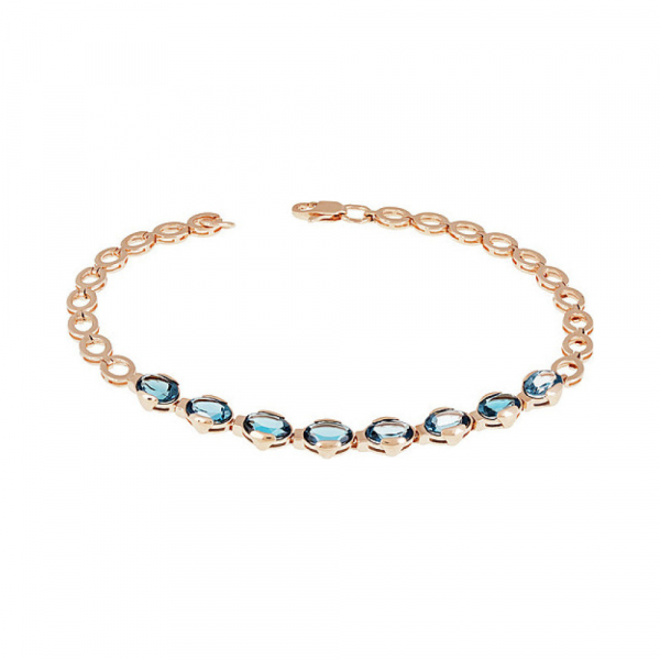 Золотые серьги с топазом и фианитом № 96194