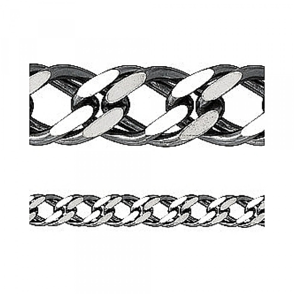 Серебряная цепь ромб двойной черн. № 65341