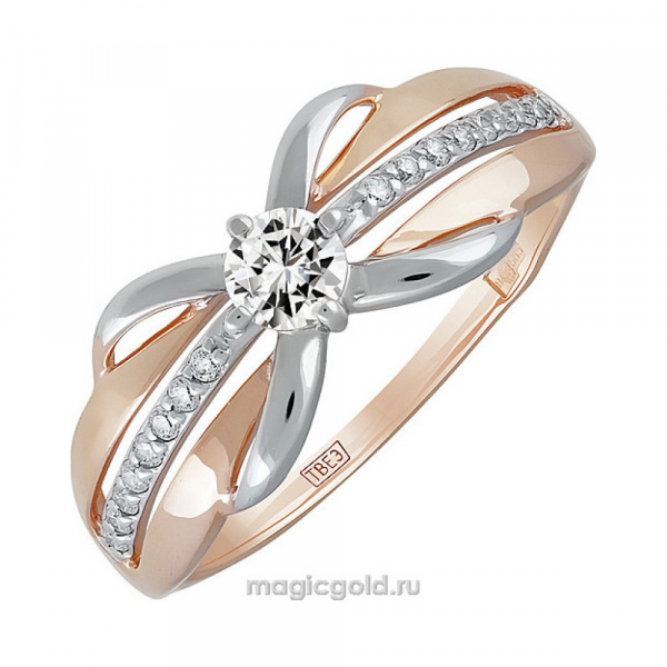 Золотое кольцо с фианитом № 139943