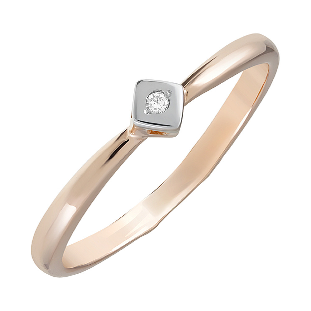 Золотое кольцо с фианитом № 126391