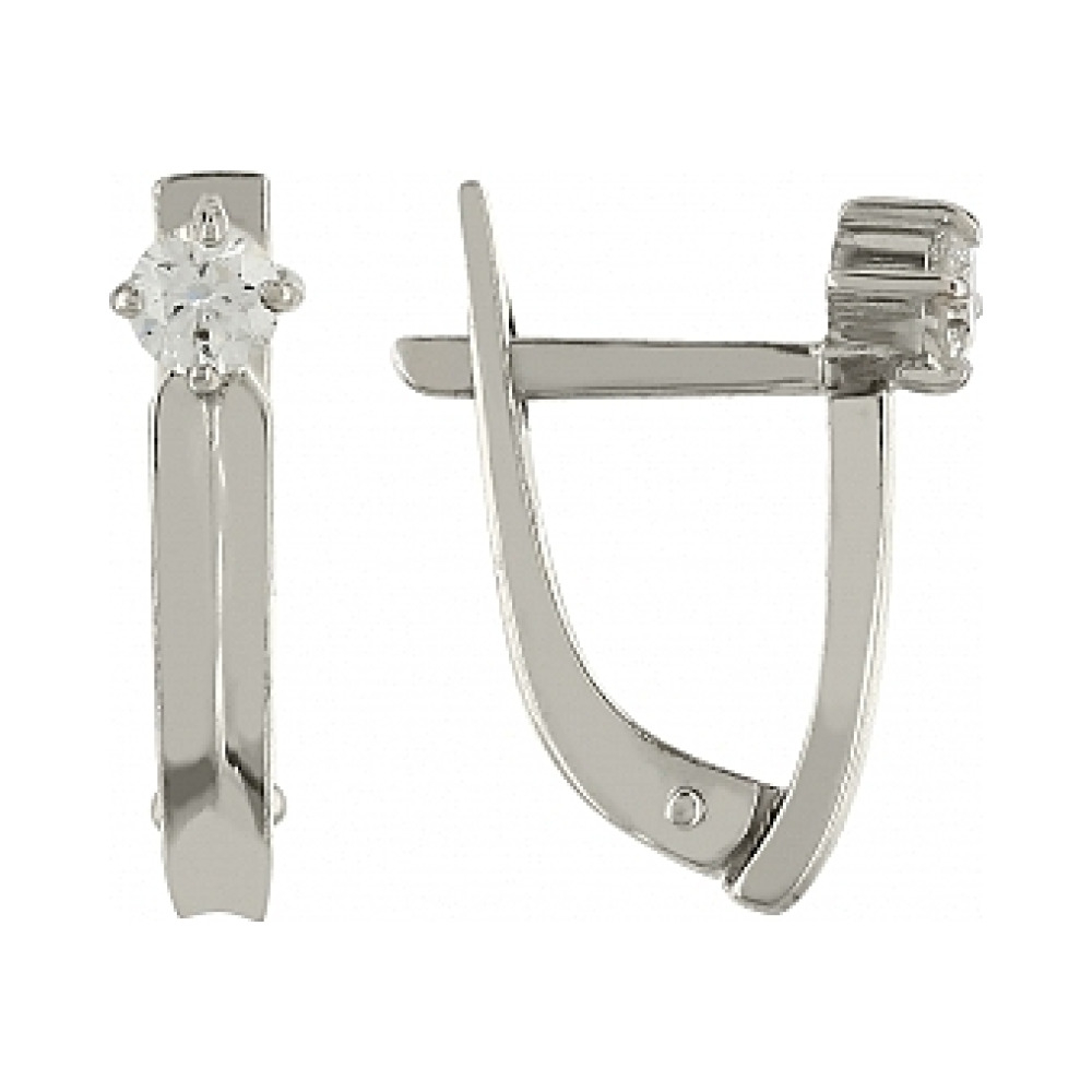 Золотые серьги с бриллиантом № 115066