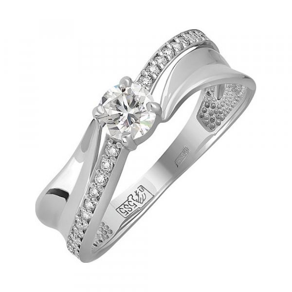 Золотое кольцо с бриллиантом № 134267