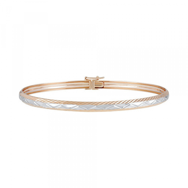 Золотой браслет без камня с алмазкой № 135829