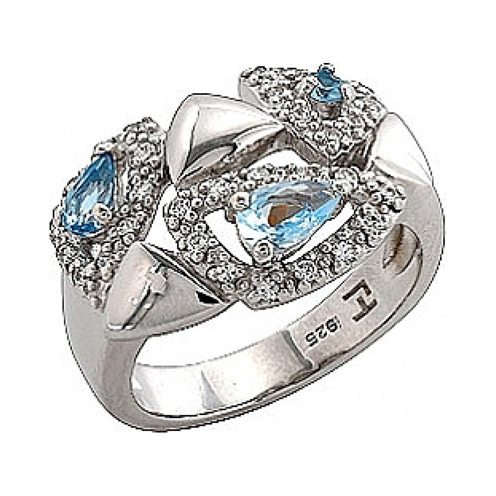  Кольцо с синт. топазом и фианитом TED LAPIDUS № 32645