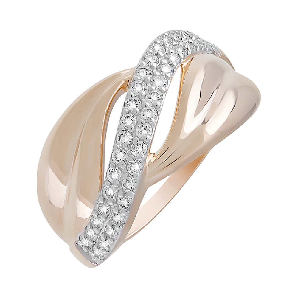 Золотое кольцо с фианитами № 127977