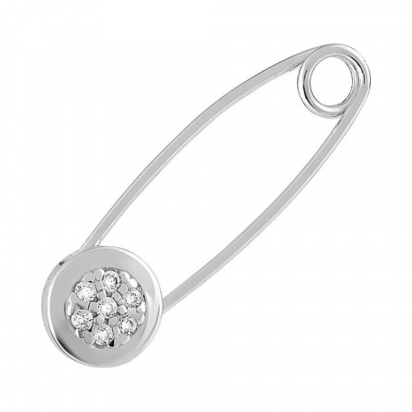 Серебряная брошь с фианитом № 128174