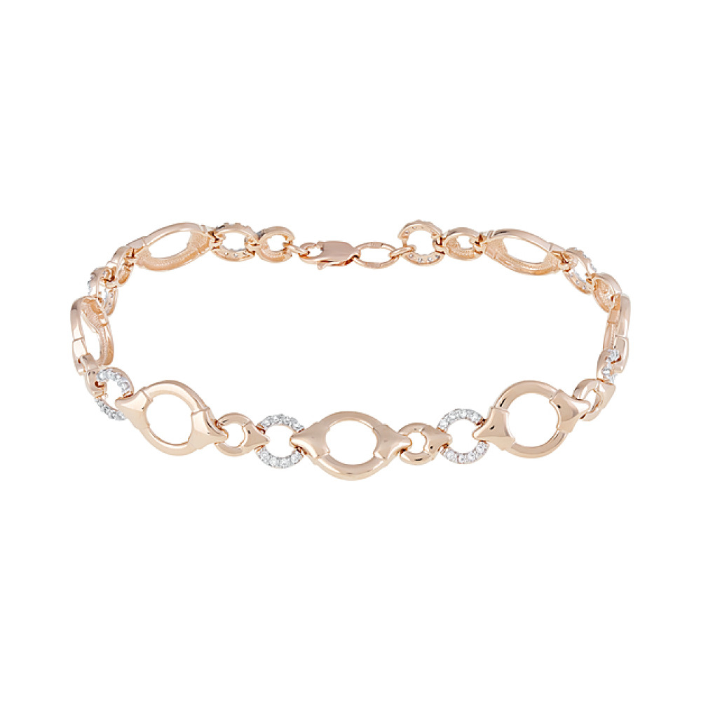 Золотой браслет с фианитами № 129217